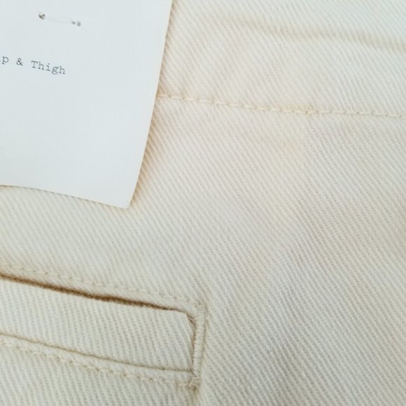 NWT High-Rise Wide-Leg Crop Cream/Ivory Stretch Pants - Women's Sizes 12, 14 - Picture 4 of 5